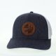 Trucker Hat Navy Leather Patch